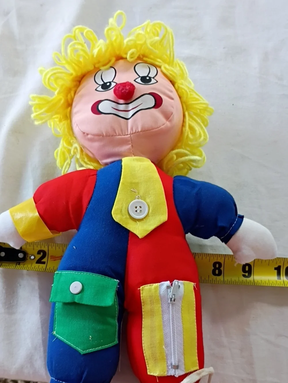 EUC Vintage JSNY Learn To Dress Stuffed Doll Clown #6159 13” high doll plush